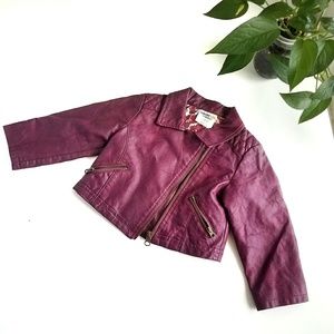 ☆Pink Faux Leather Jacket for 18 months